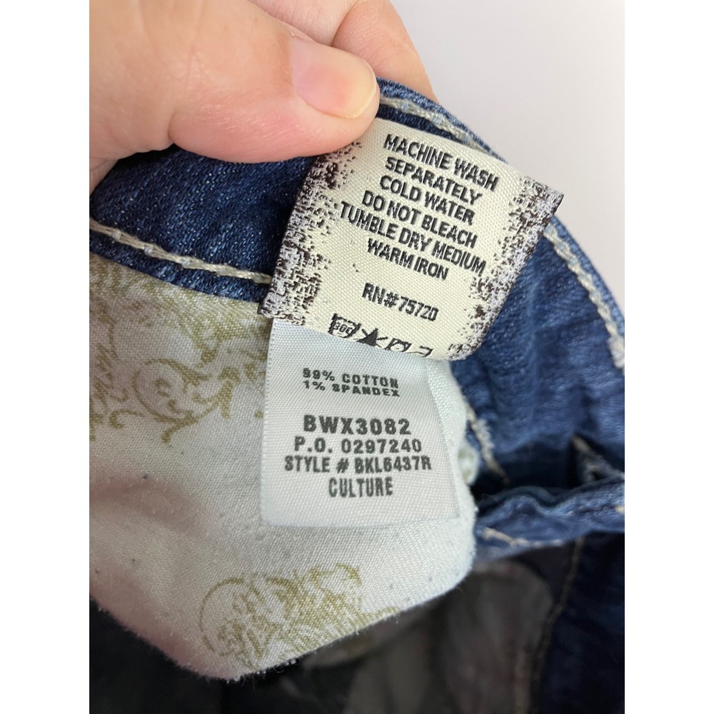 BKE Culture Bootcut Jeans Womens 29R Blue Excellent Contrast Stitch Distressed - Picture 9 of 9